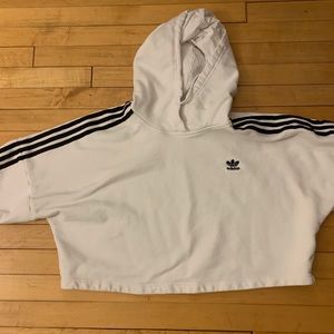 Striped cropped adidas sweatshirt